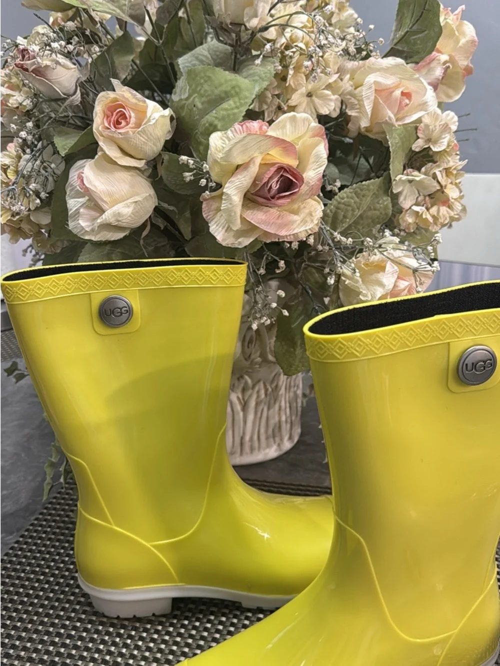 UGG Bright Yellow Women's Glossy Rain Boots